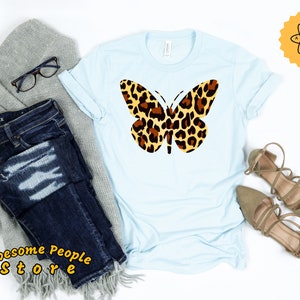 Koszulka Walentynkowa Motyl Leopard, Koszulka XOXO Love, Prezent Walentynkowy Dla Niej, Koszulka Serce Miłosne, Motyl Miłość, Prezent Motyl, Koszulka Motyl