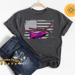Chinook American Flag, Pilot Shirt, Aircraft Mechanic, Pilot Gift, CH-47 Shirt, Pilot, Airplane, Pilot Copilot, CH-47 Shirt, Chinook USA