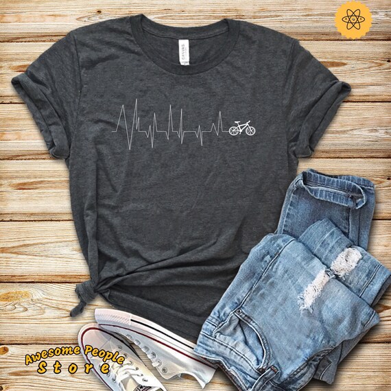 Bike Shirt, Biker T Shirt, Biker Gift For Her, Dirt Bike Shirt, Mountain Bike Shirt, Outdoor Sports Shirt, Bike Heartbeat, Hoodies