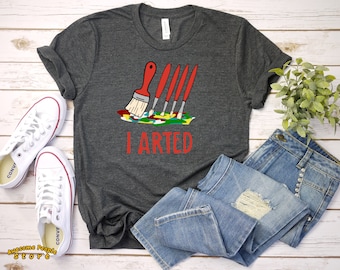 Camiseta de pintores, camiseta de arte artística, profesor de arte divertido, pincel de manga corta, regalo de artista, regalos de arte, camisa de pintor, profesor de arte, camiseta artística