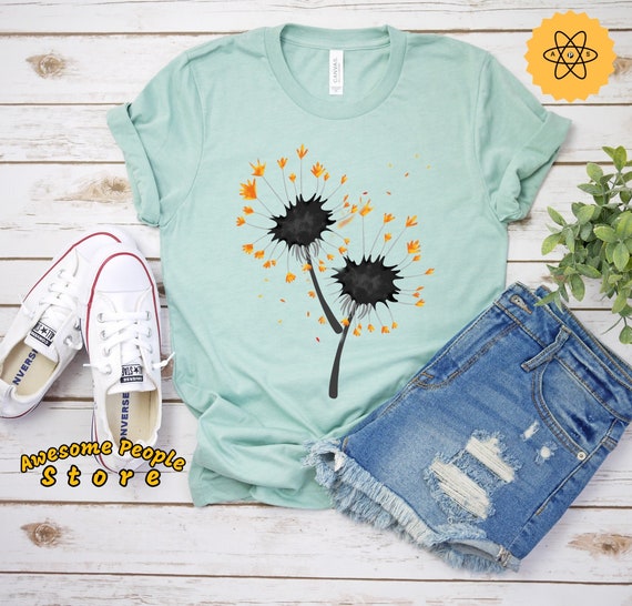 Dandelion Art Tee, Graphic Art Shirt, Dandelion Art Flower, Funny Dandelion Tee, Floral Chicken, Dandelion Shirt, Dandelion Gift, Dandelion