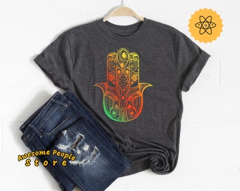 Mano de Fátima Camisa, Hamsa, Camisa Hamsa, Regalo Hamsa, Camisa Judía Hamsa, Camisa Mano Hamsa, Mano Regalo Fátima, Camisa Espiritual, Tercer Ojo