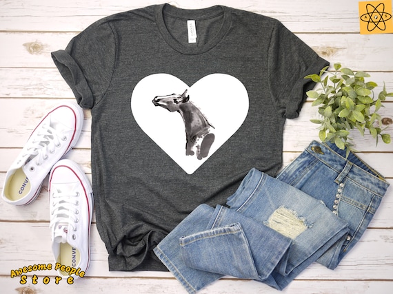 Horse Lover T Shirt Gift for Women | Equestrian Love Heart T-shirt For Mom / Daughter / Teen Girl | Female Birthday Clothing Idea For Her