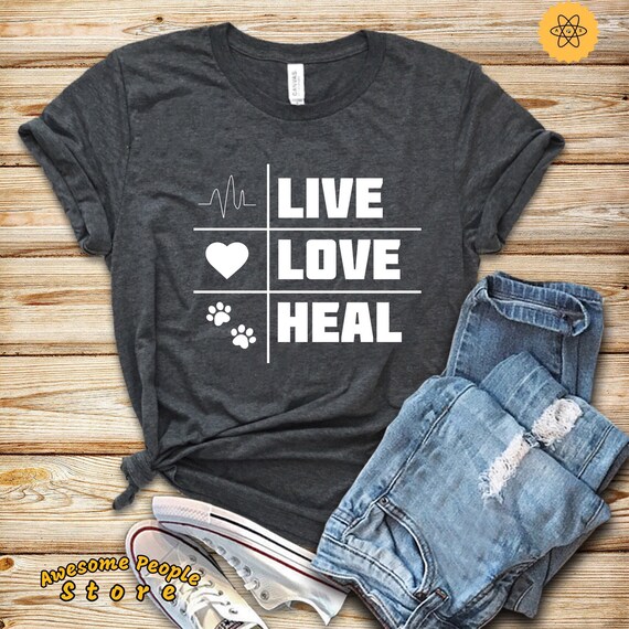 Veterinarian Shirt, Veterinarian Gift, Veterinarian Gift, Tank Top, Hoodie, Veterinary School, Vet Tech, Animal Lover, Live Love Heal