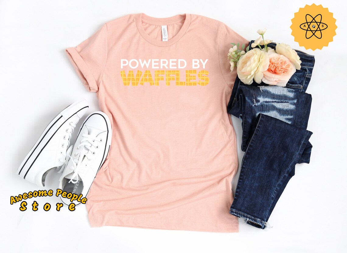 Waffles Shirt Powered by Waffles Waffles Lover Breakfast Etsy