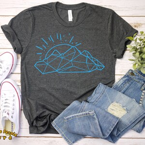 Geometric Mountains / Moon & Stars / Celestial Shirt / Moon Shirt / Witch Shirt / Stars Galaxy / Mystical T-Shirt / Soft style Unisex Shirt
