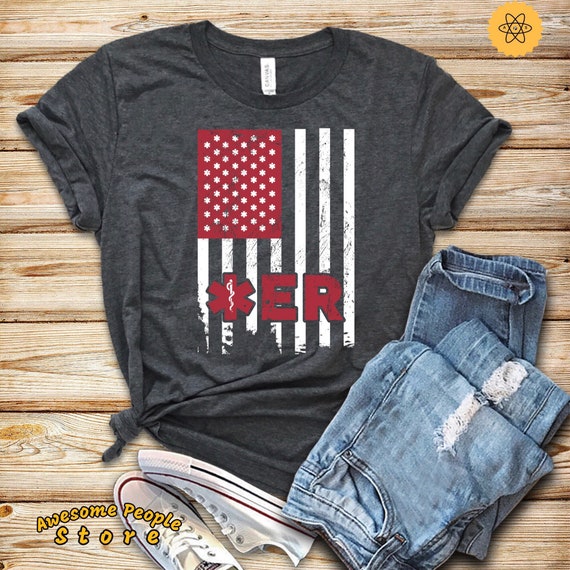 Doctor Shirt, ER Doctor Shirt, Emergency Room Doctor, Gift Student Flag Shirt, ER American Flag Shirt, Nurse Student Shirt, Hoodies