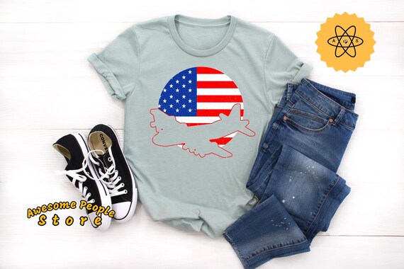 Lockheed C-130, Pilot Shirt, Aircraft Mechanic, Pilot Gift, C-130 Hercules, Pilot, Vintage Airplane, C-130 Shirt, American Flag C-130