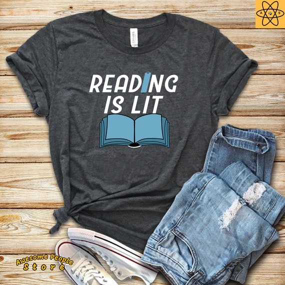 Reading Is Lit / Funny English Teacher / Literature Book Short / Reading Teacher Gift Idea / Sleeve Unisex T-Shirt
