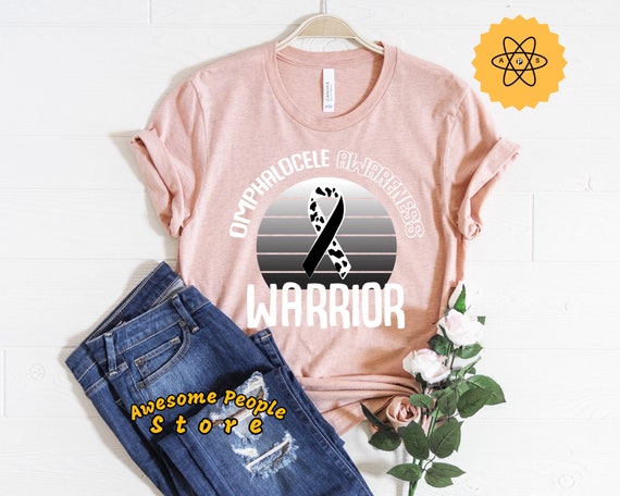 Omphalocele Syndrome, Omphalocele Awareness, Black White Ribbon, Black Ribbon, Omphalocele Ribbon, Unisex Tee, Dada Of A Warrior
