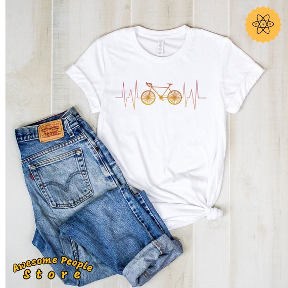 Bike Shirt, Biker T Shirt, Biker Gift For Her, Dirt Bike Shirt, Mountain Bike Shirt, Outdoor Sports Shirt, Bike Heartbeat, Hoodies