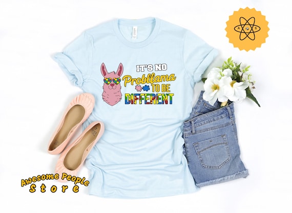 It's No Prob Llama To Be Different Autism Awareness Sloth T-Shirt It's No Prob Llama To Be Different Autism Awareness Sloth T-Shirt