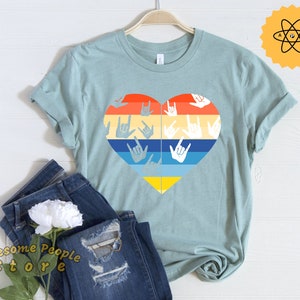 ASL Shirt, Asl Liebe, Gebärdensprache Shirt, ASL Geschenk, ASL Dolmetscher, gehörlose Shirt, Asl Lehrer, Asl Student, taube Geschenk, Unisex, Asl Herz
