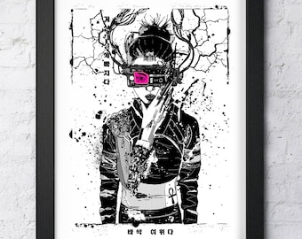 Cyberpunk art print poster