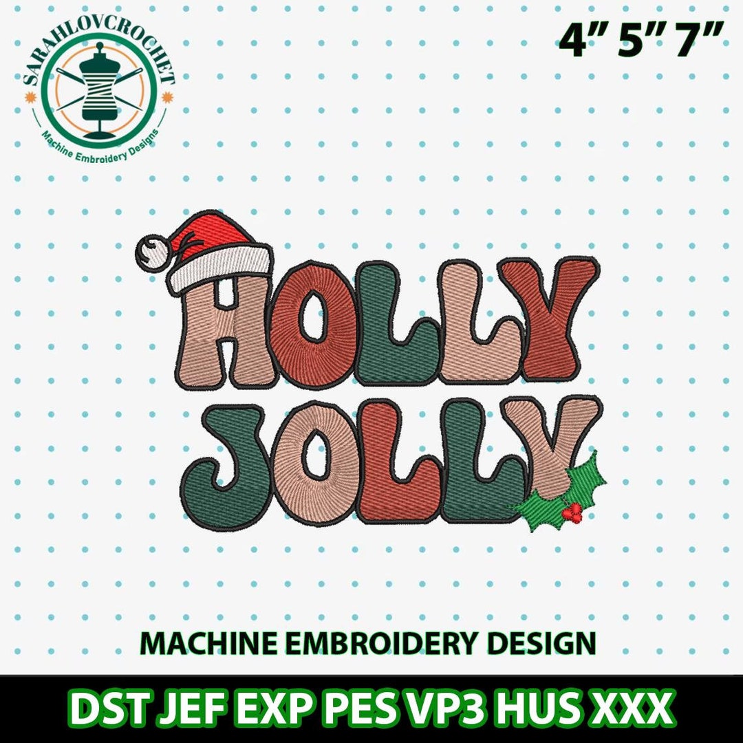 Holly Jolly Christmas This Year Embroidery Machine Design, Funny