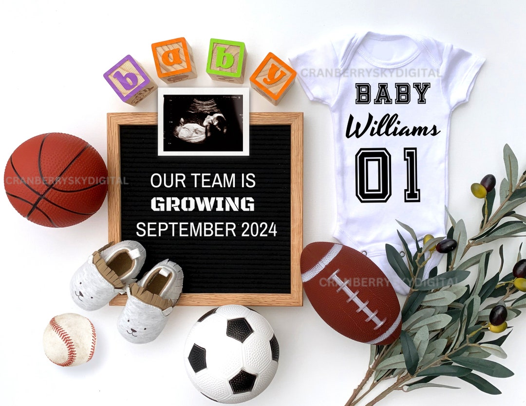 Sports Fan Pregnancy Announcement: Baseball, Basketball, Football, Soccer  (digital Download) - Etsy, image size:1080x835