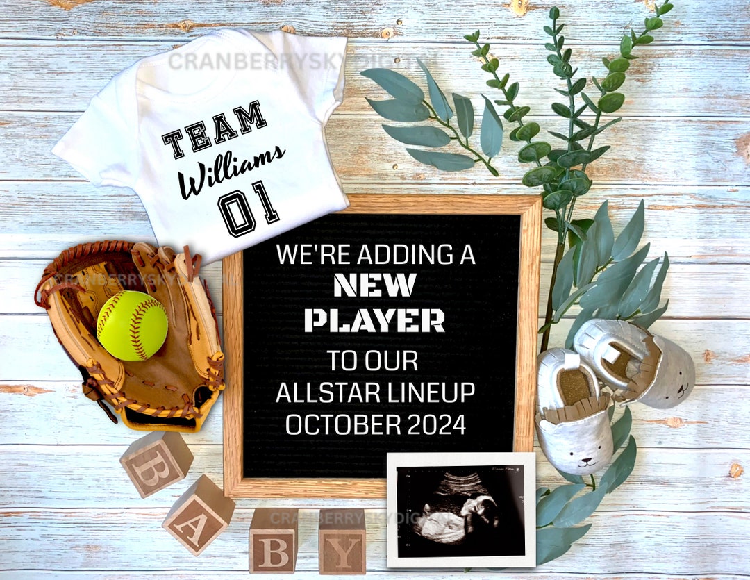 Softball Baby Announcement Digital Softball Pregnancy Reveal Social