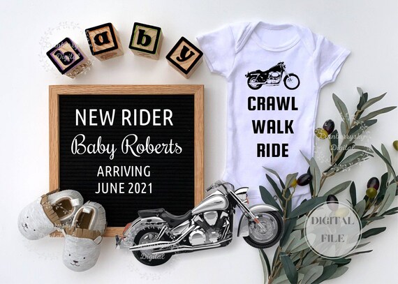 Annonce Numerique De Bebe De Motard Annonce De Grossesse De Etsy