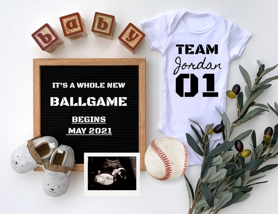 baseball baby announcement