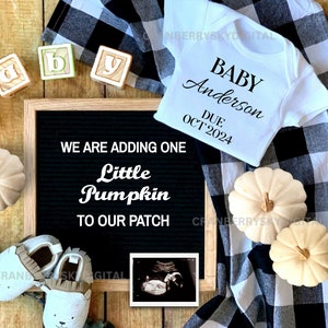 Autumn Pregnancy Announcement: Rustic Pumpkin Patch Reveal (Digital)