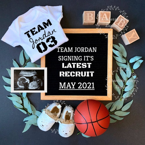 Basketball Baby Pregnancy Announcement for Social Media LA Etsy Canada