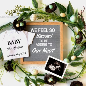 Easter Baby Announcement: Spring Social Media Pregnancy Reveal (Digital Download)