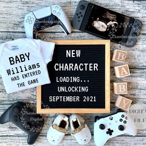 Digital Funny Pregnancy Announcement Video Game Gamer Dad - Etsy