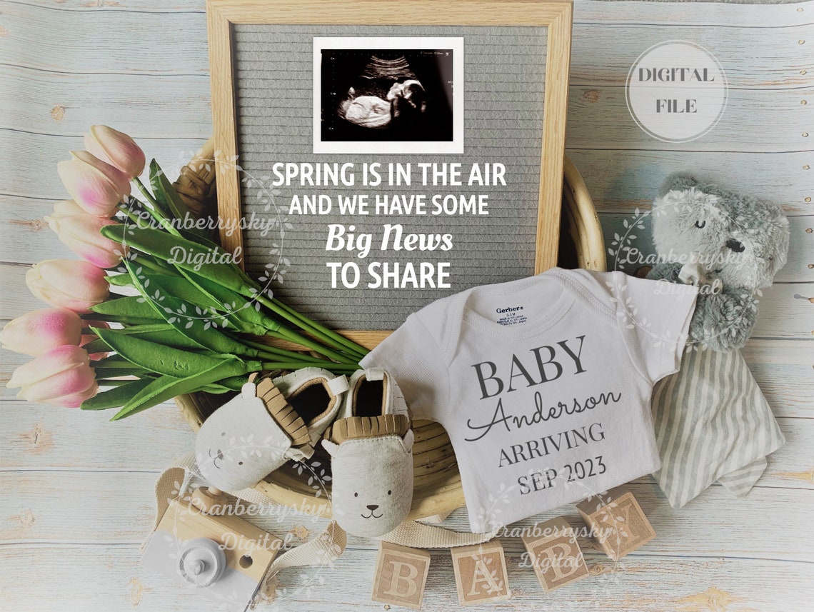 Digital Spring Baby Announcement Mother's Day Baby Etsy