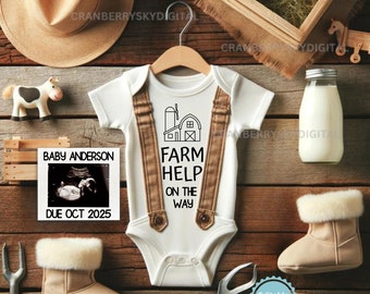 Bauernhof Baby Ankündigung Digital Western Bauernhof Schwangerschaft Ankündigung Land Babyparty Land Baby Geschenk für Landwirt Erwartete Eltern