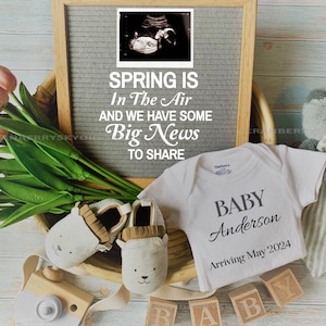 Tulips Spring Baby Announcement: Easter Pregnancy Reveal (Digital)