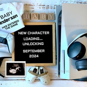 Digitale lustige Videospiel-Player Schwangerschaftansage, Videospieler-Babymitteilung, Videospielermutter-Schwangerschaftsmitteilung