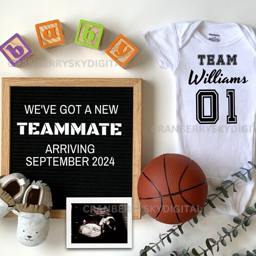 Basketball Baby Pregnancy Announcement for Social Media LA Etsy