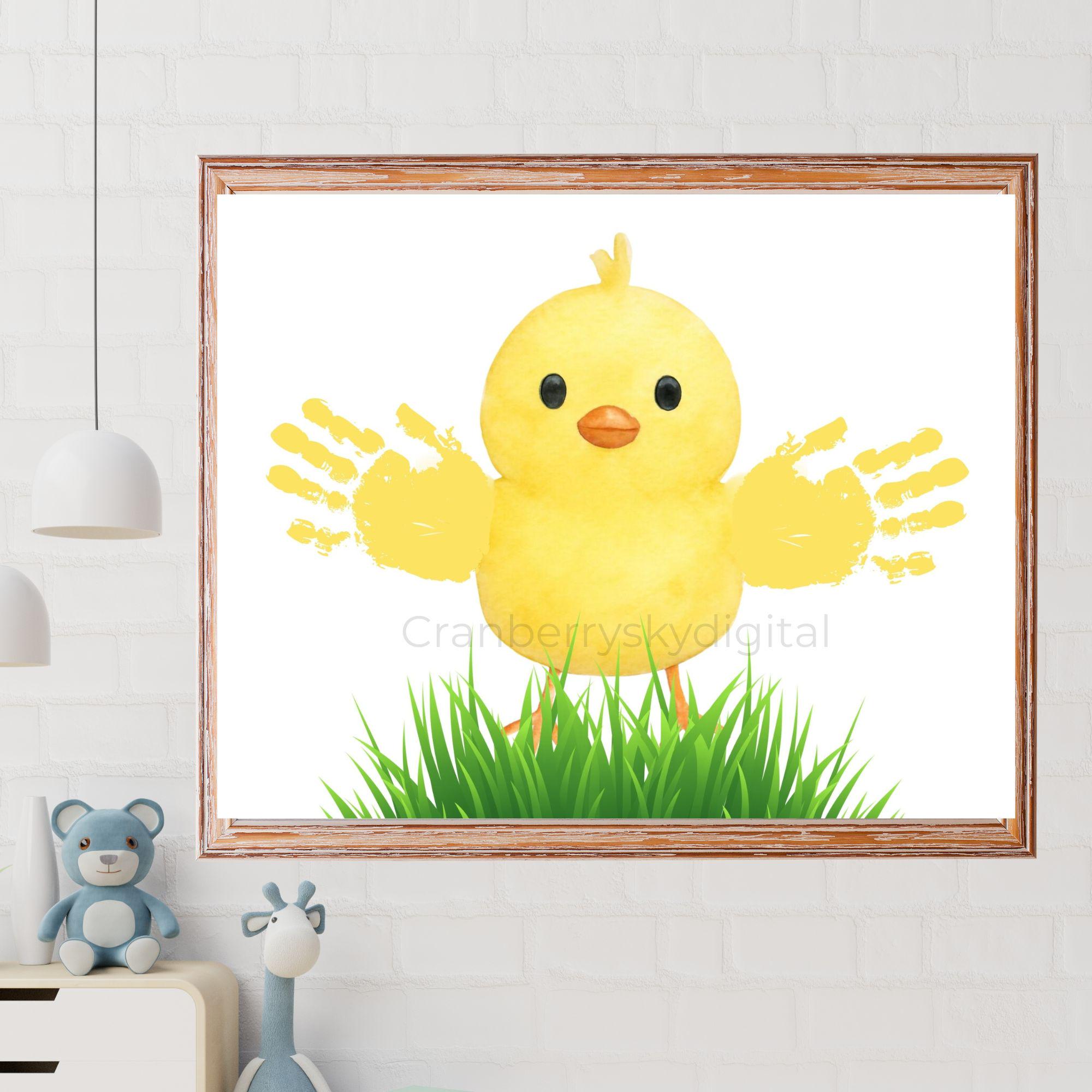 Easter Chick Handprint Art, Preschool Kids Toddler Baby Spring Craft ...