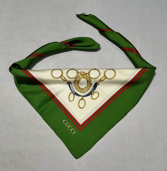 Vintage Gucci big logo silk scarf