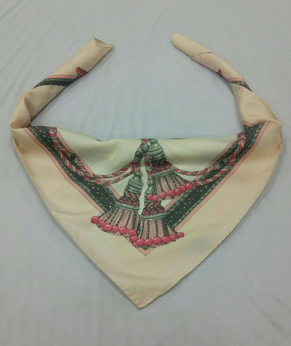 Vintage Longchamp big logo silk scarf