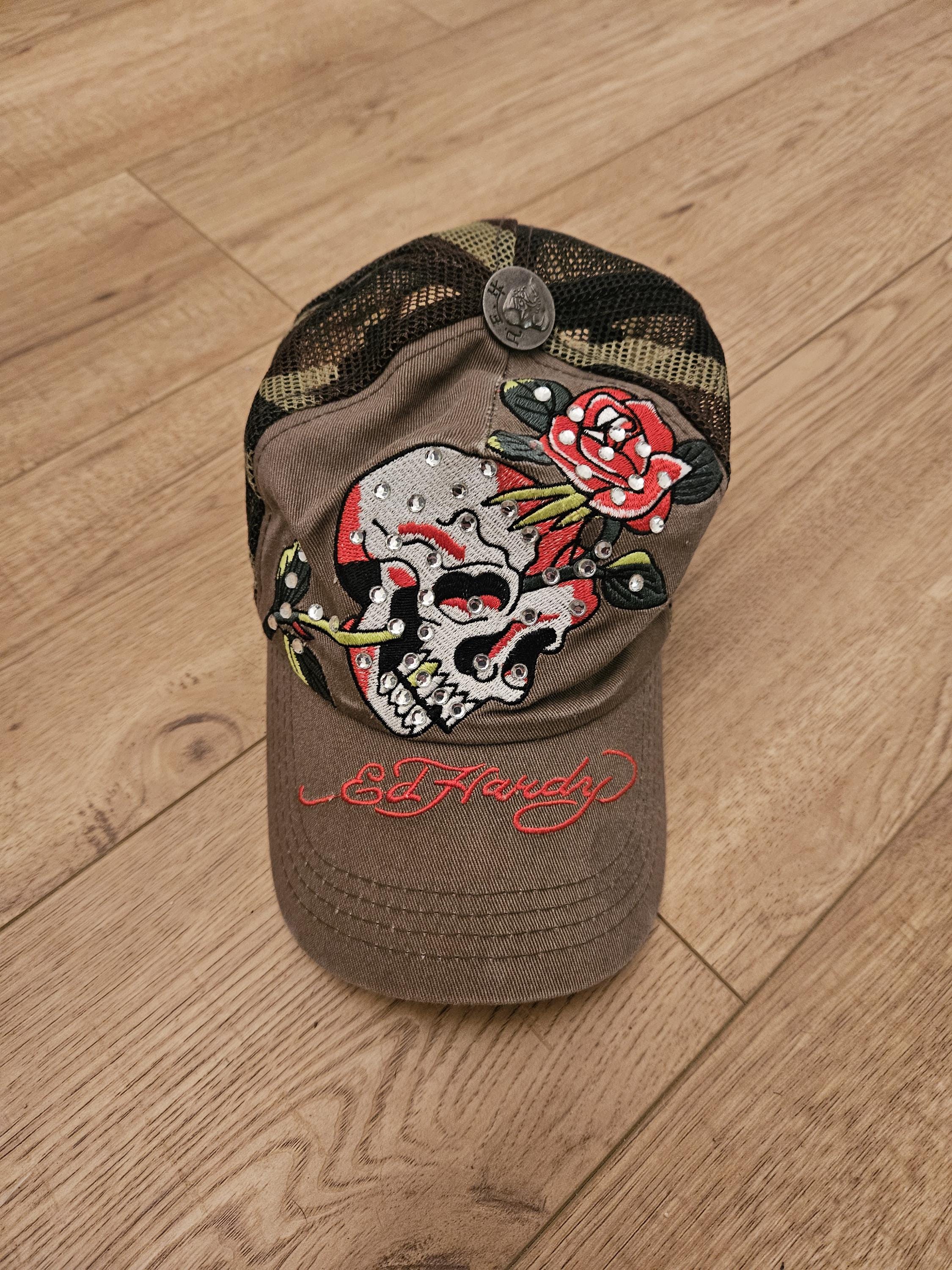 00s archive “Ed Hardy” logo cap grunge Vintage Ed Hardy Cap - Etsy