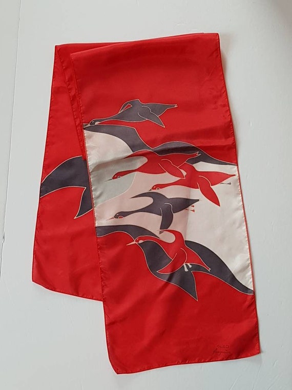 Foulard Vintage Liz Claiborne En Soie - Très Bon état, Motif Géométrique, Multifonctionnel