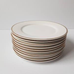 White with Gold Trim Porcelain Salad / Side Plates!