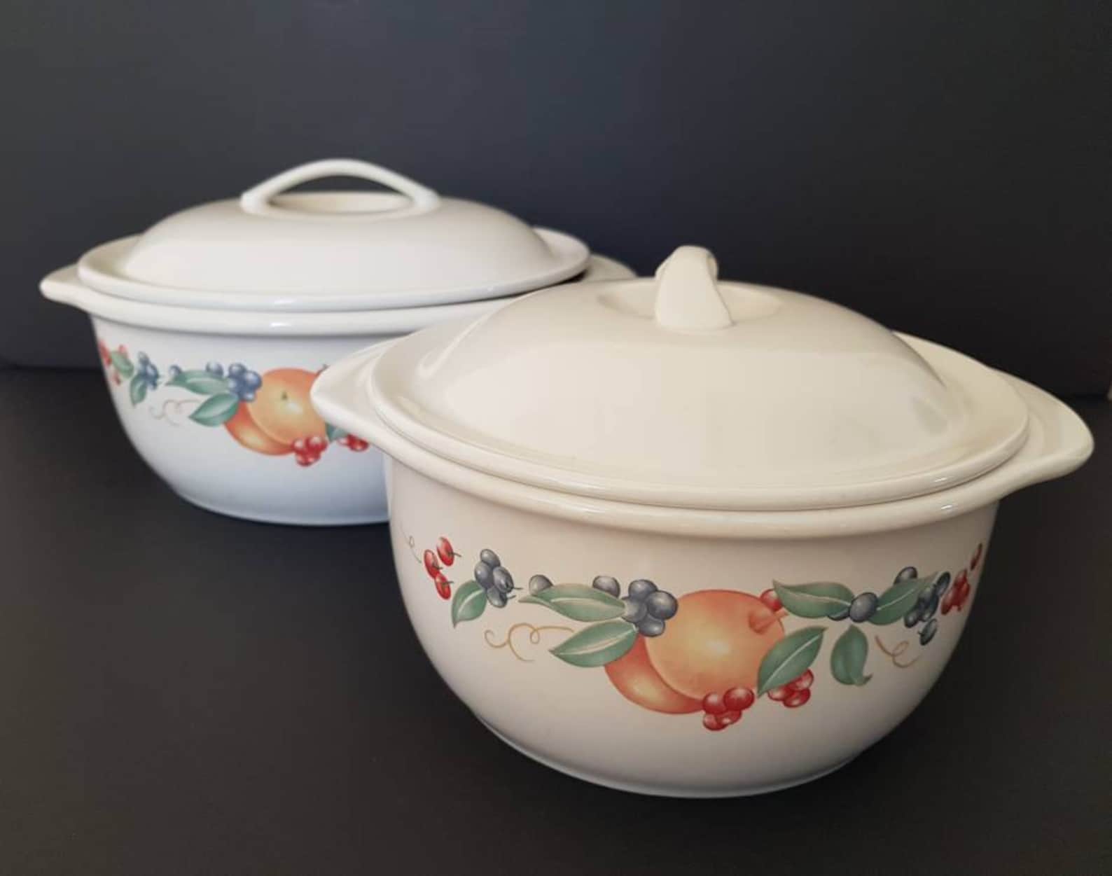 Corelle CorningWare Abundance Fruit Nesting Casserole Dishes Etsy