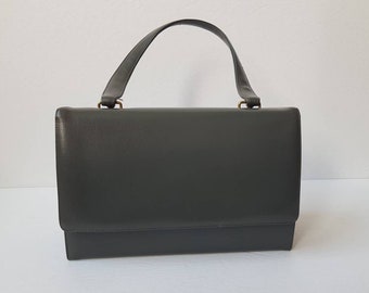 Vintage Leather Box Purse Gray