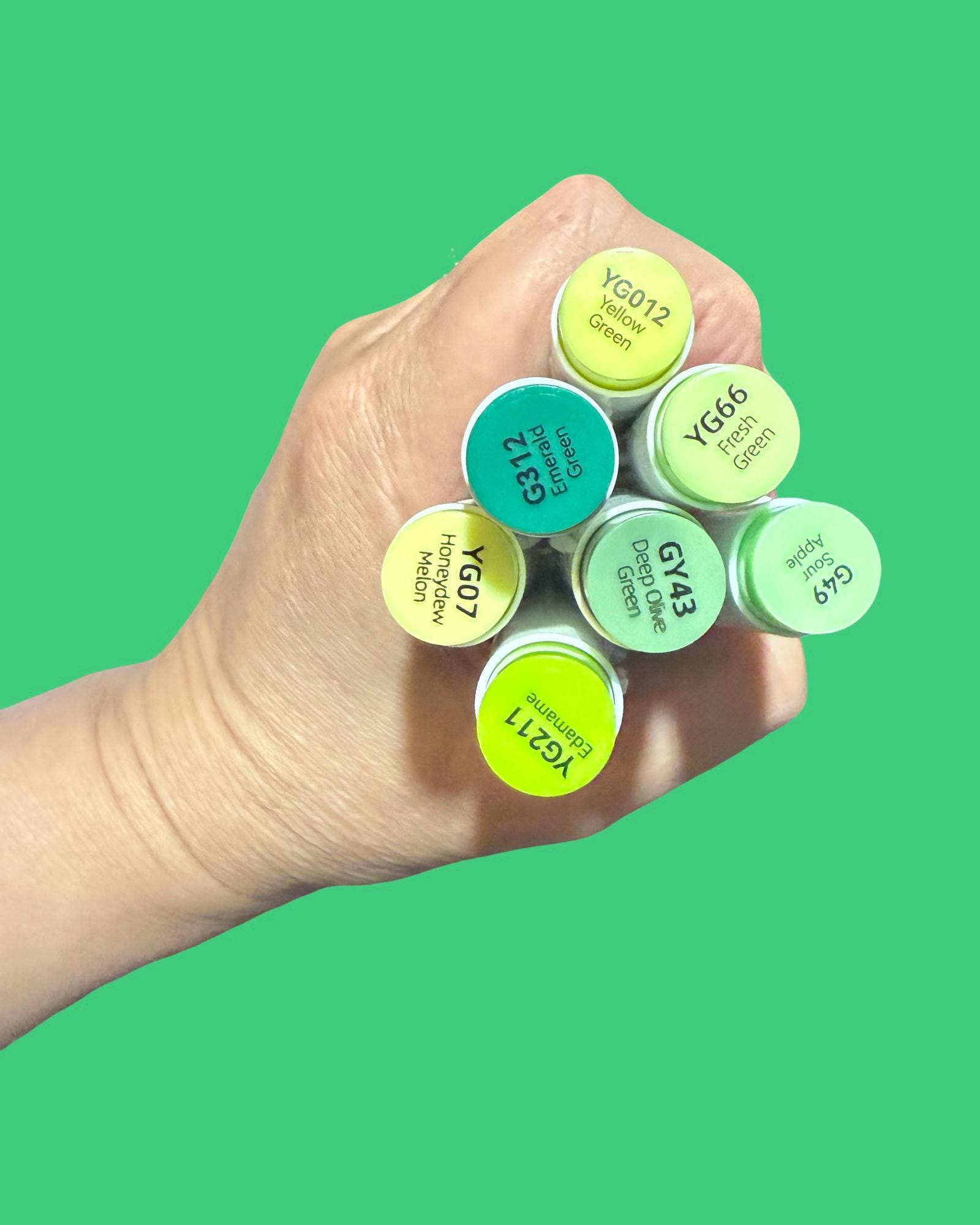 Ohuhu Honolulu B Alcohol Marker - Greens Dual Tip Brush - Etsy
