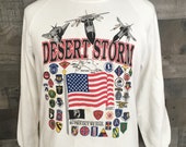 Vintage 90s Operation Desert Storm 1990s Military War USA Crewneck Sweatshirt 90s American Pride Military Forces Crewneck Large