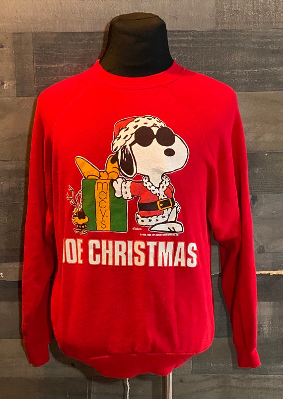 Vintage 80s Joe Christmas Snoopy Red Cartoon Peanu