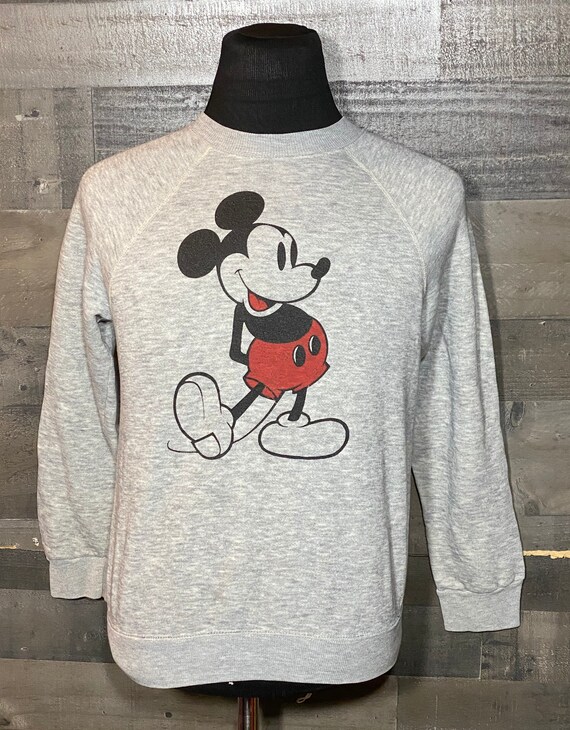 Vintage Mickey Mouse Gray Disney World 1980s Crewn
