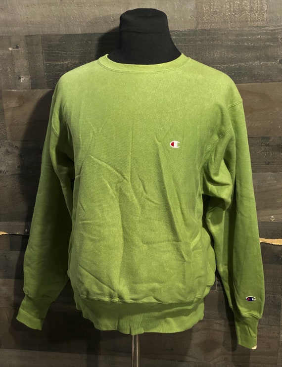 Vintage 80s Pea Green Champion Reverse Weave 1980s