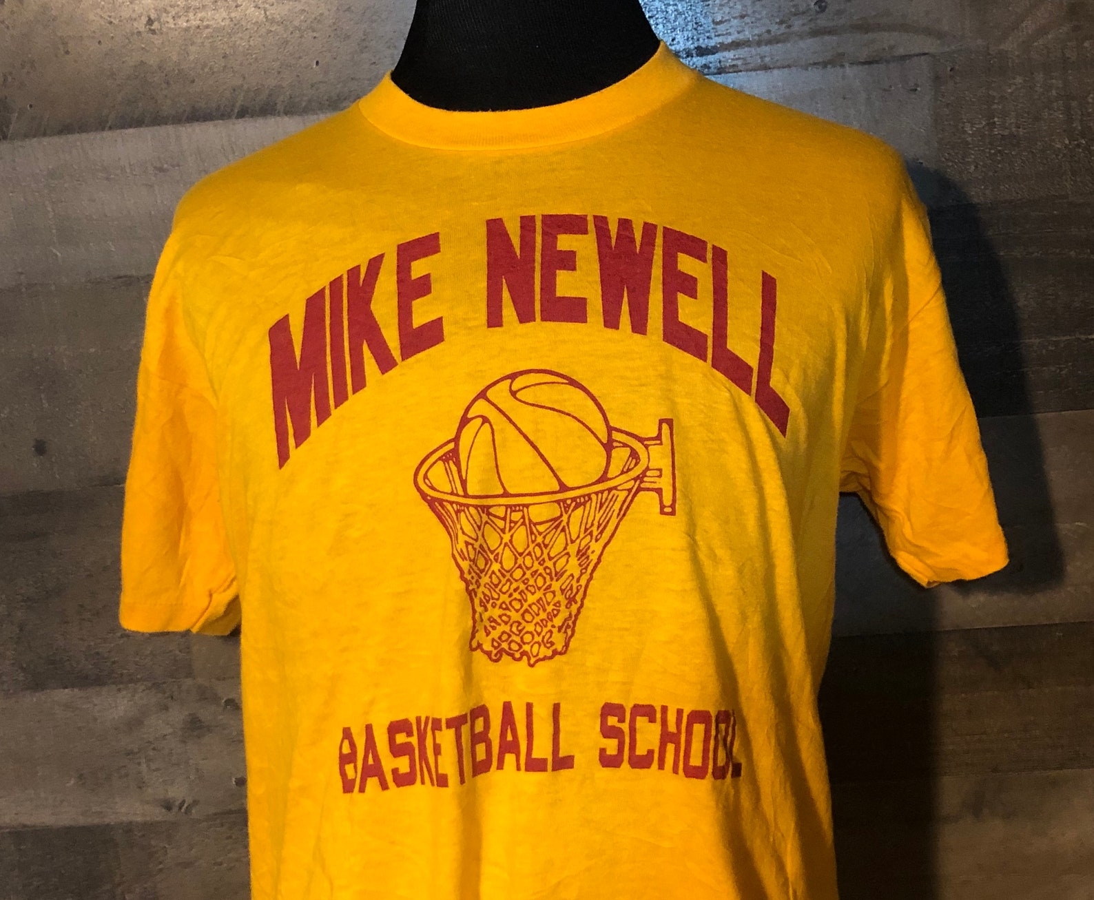 Vintage Mike Newell Basketball Camp 1980s Yellow Tee Tshirt / Etsy