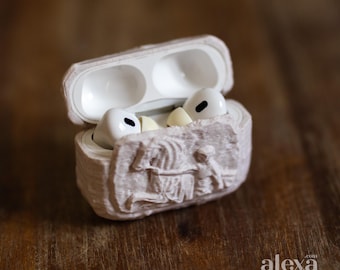 Individuelle Airpods Hülle - Kunststoff in Stein Form - Historische Skulptur - "Der Pferdebändiger"