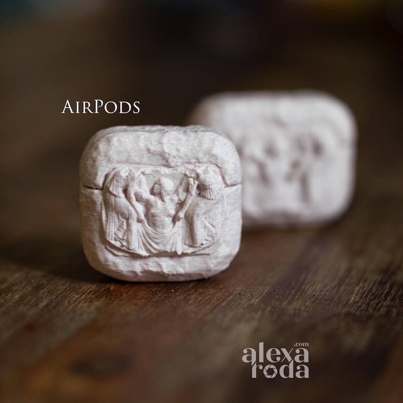 Personalisierte Airpods Hülle - Stein geformtes Plastik - Antike Skulptur - “Venus’ Geburt” Bild 7