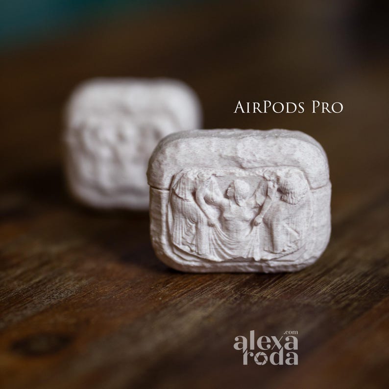 Personalisierte Airpods Hülle - Stein geformtes Plastik - Antike Skulptur - “Venus’ Geburt” Bild 8