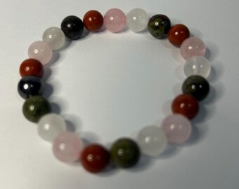 Break up Heartbreak Support Bracelet Made With Specially Chosen 8mm Gemstone Beads To Help With These Turbulent Times Elasticated